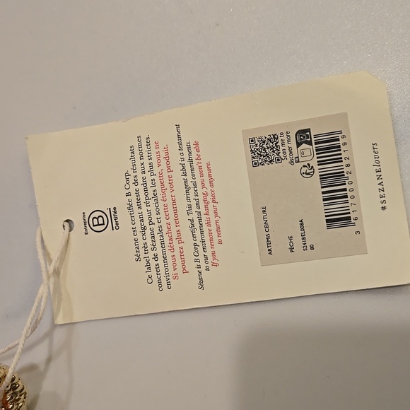 Sezane Artemis Belt, Peach, Size 80, NWT, From Paris, Comes With Floral Clutch - Picture 9 of 17